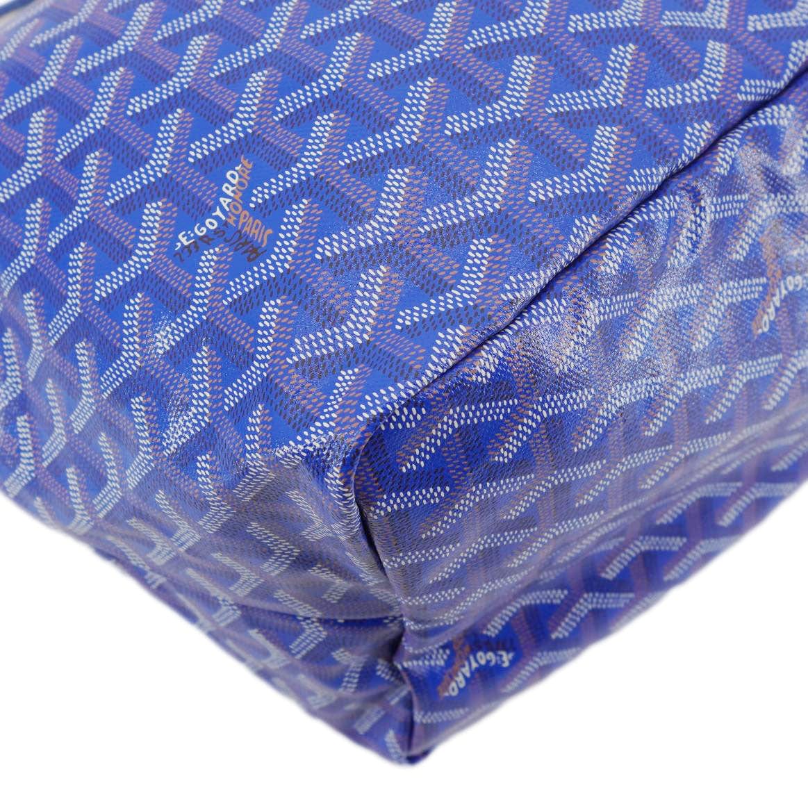 GOYARD Saint Louis PM Chevron Print Canvas Tote Bag Blue - Image 9