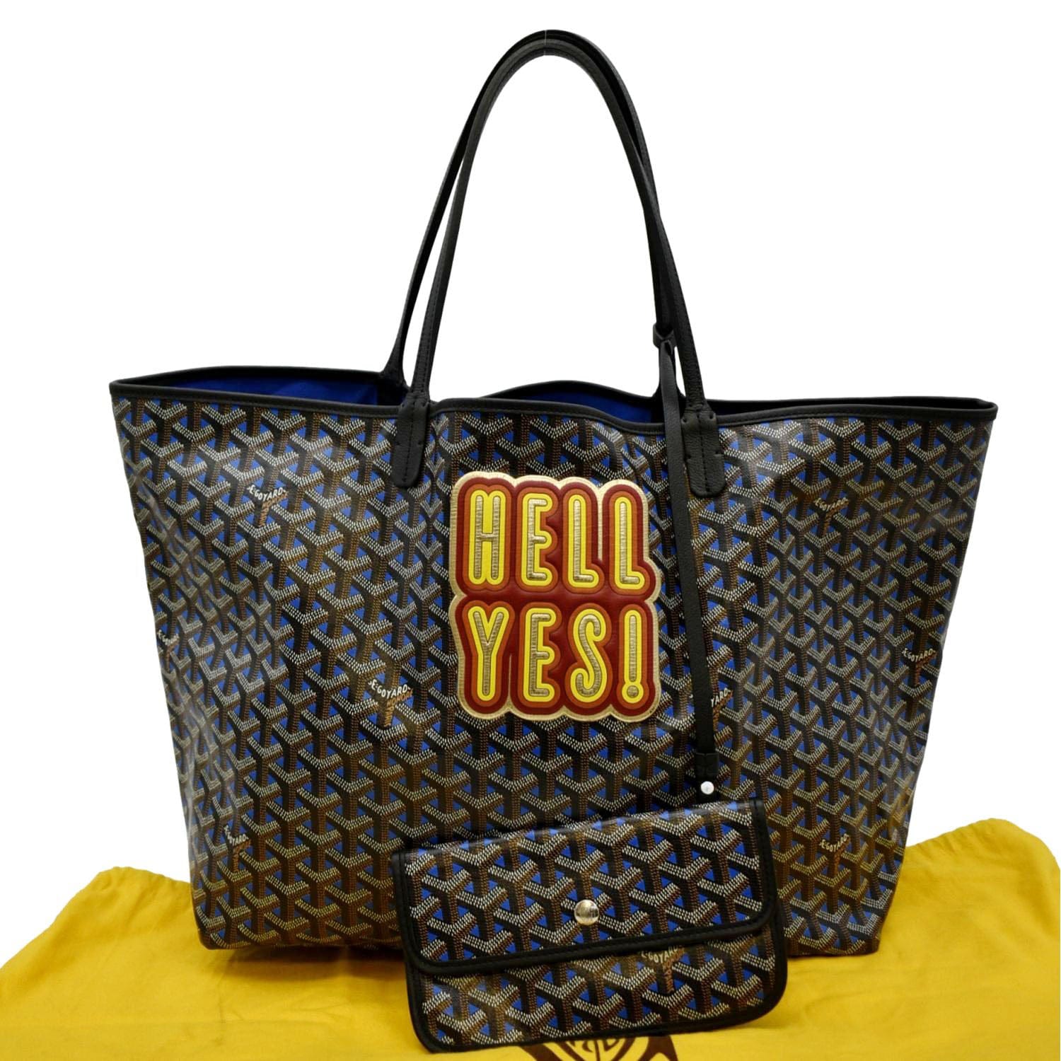 GOYARD Hell Yes Canvas Tote Shoulder Bag Blue - Image 3