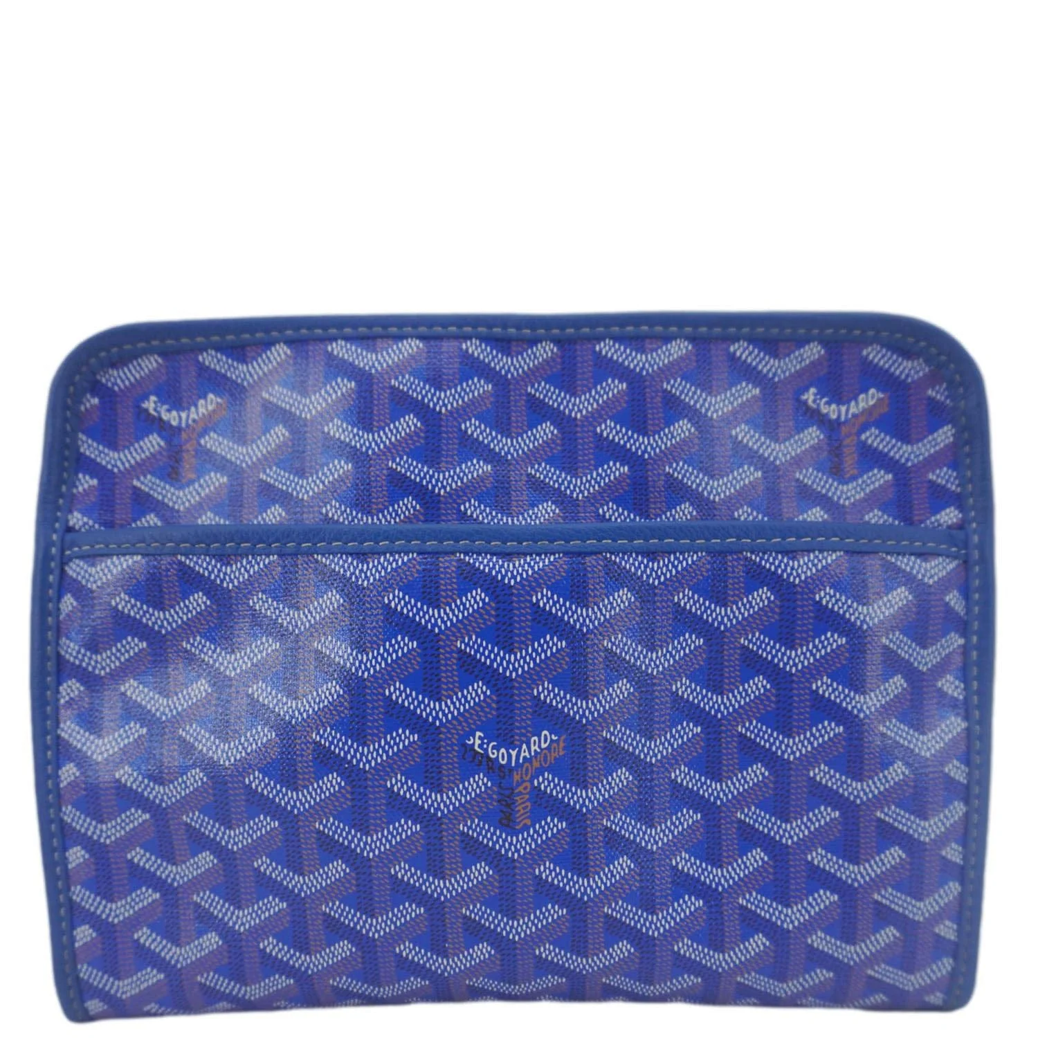 GOYARD Jouvence Chevron Print Canvas Toiletry Bag Blue