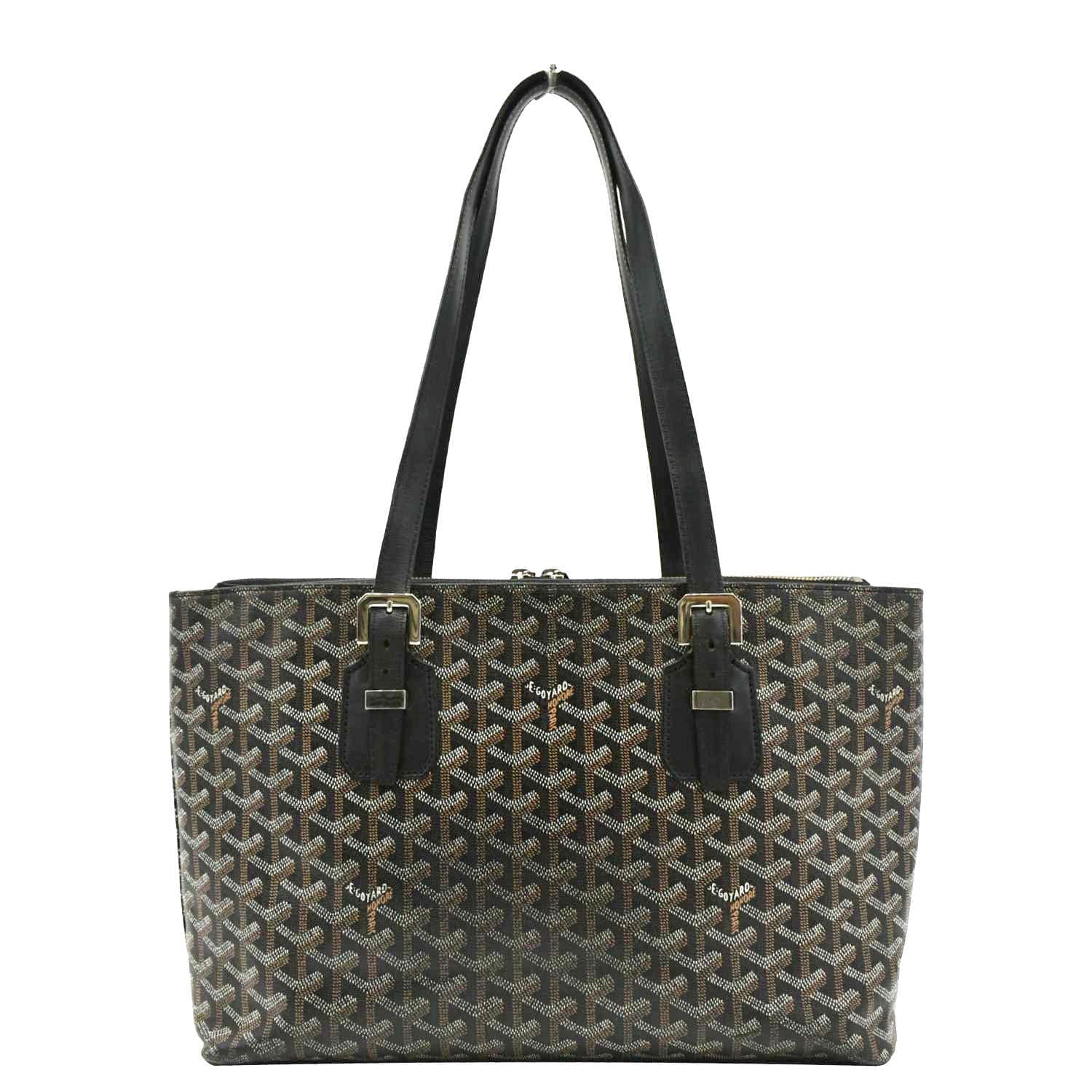 GOYARD Okinawa PM Chevron Print Canvas Tote Bag Black - Image 3