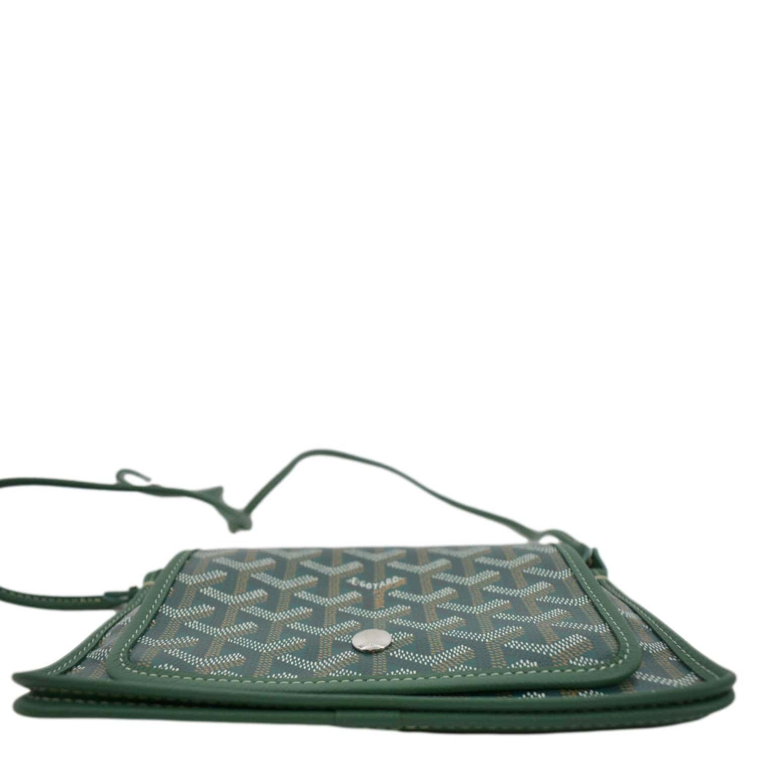 GOYARD Plumet Chevron Print Canvas Shoulder Bag Green - Image 10