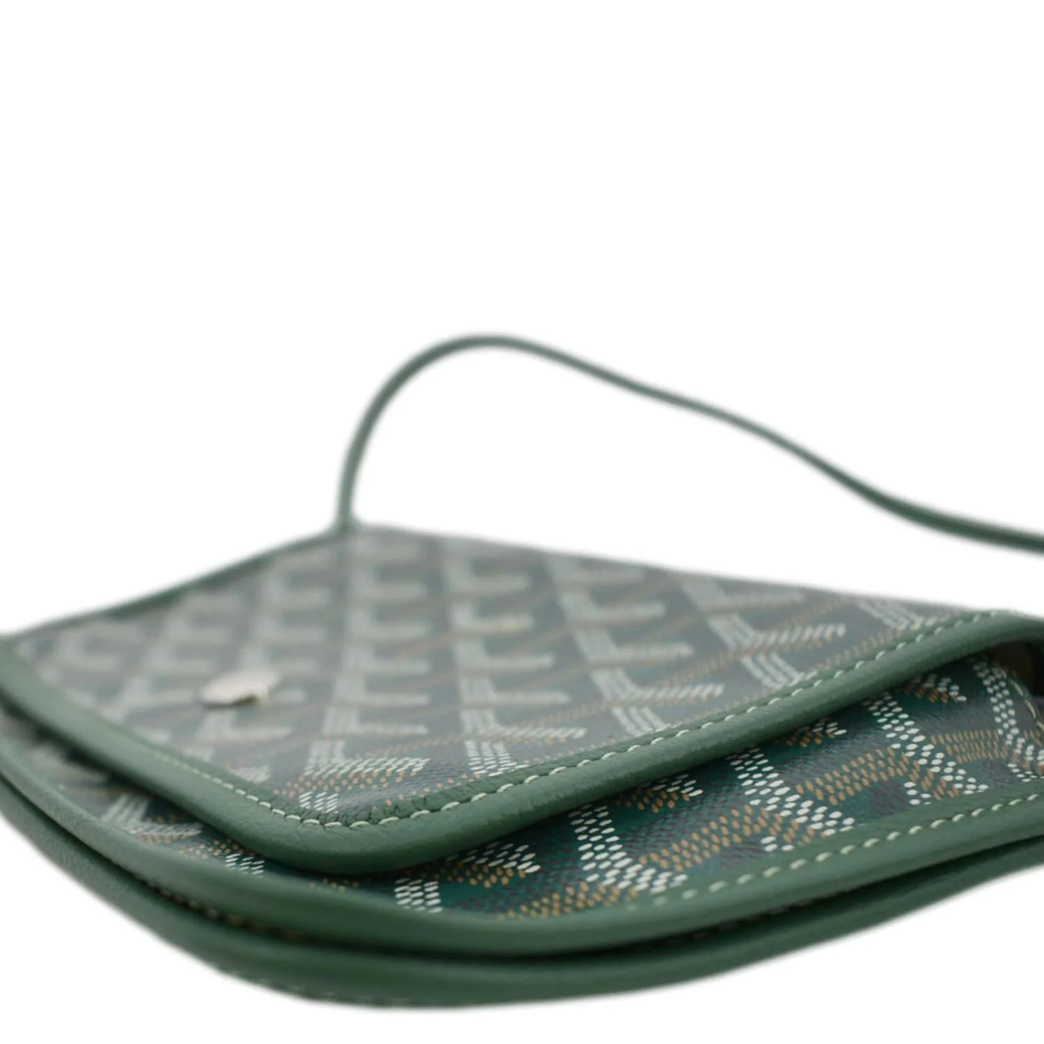 GOYARD Plumet Chevron Print Canvas Shoulder Bag Green - Image 9