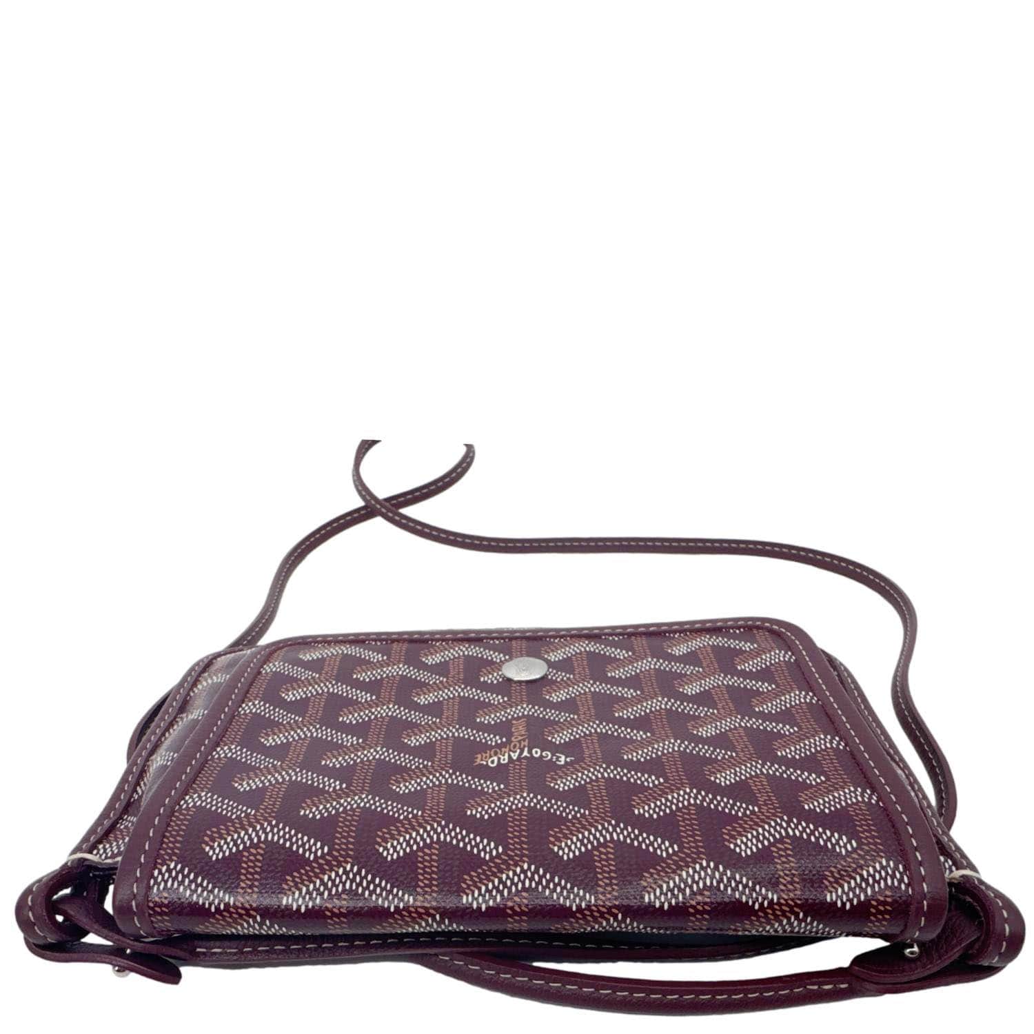 GOYARD Plumet Chevron Print Canvas Shoulder Bag Burgundy - Image 5