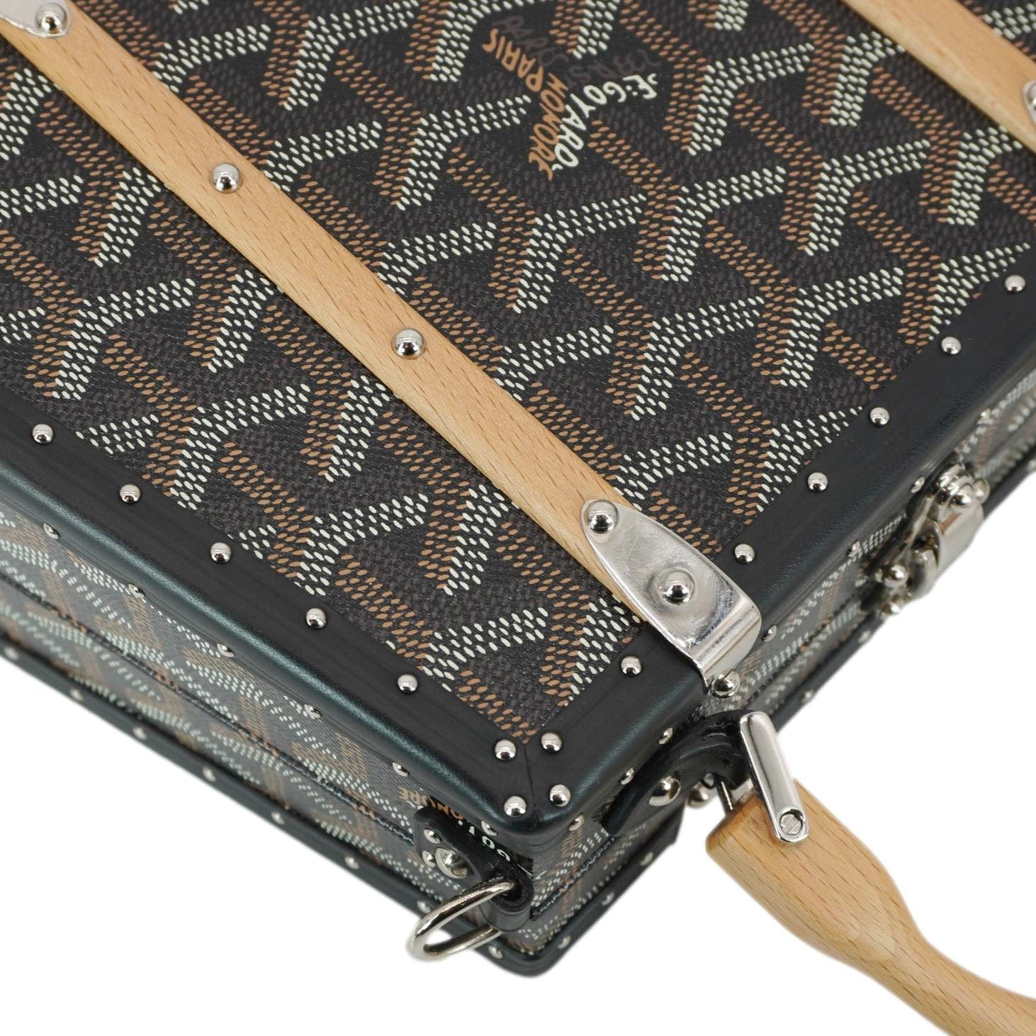 GOYARD Saigon Mini Chevron Print Coated Canvas Top Handle Bag Black - Image 5