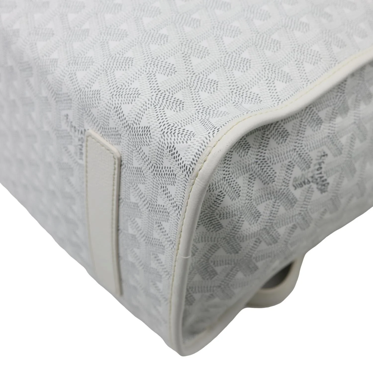 GOYARD Saint Leger Chevron Print Canvas Backpack White - Image 9