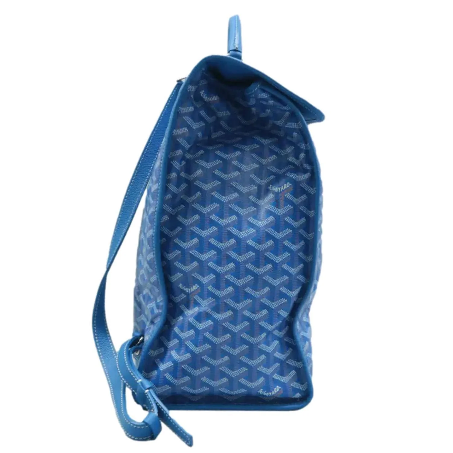 GOYARD Saint Leger Chevron Print Canvas Backpack Sky Blue - Image 4