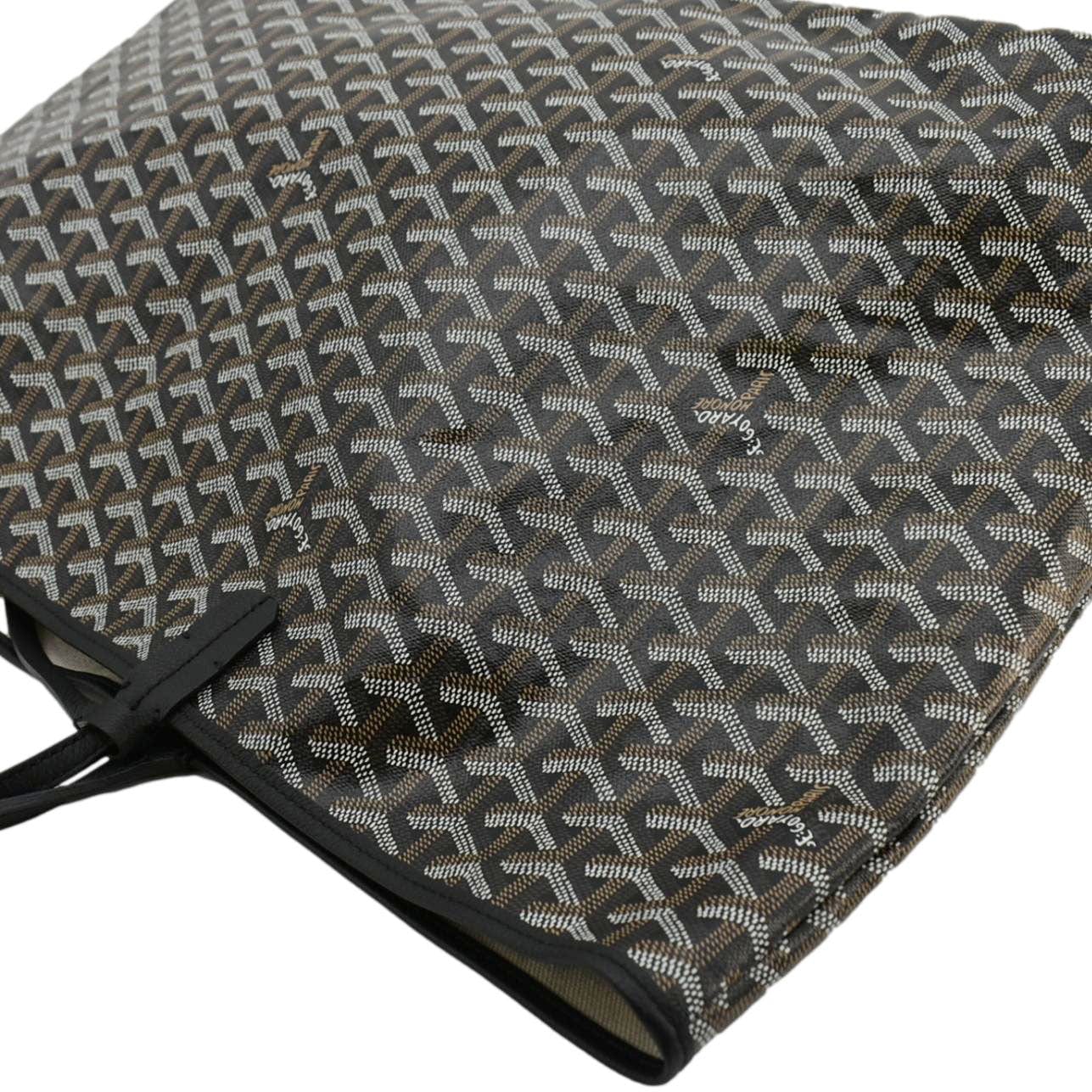 GOYARD Saint Louis GM Canvas Tote Shoulder Bag Black - Image 8