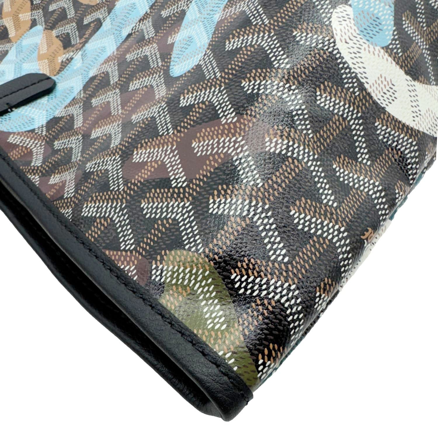 GOYARD Saint Louis Lettres Camouflage Chevron Print Canvas Tote Bag Multicolor - Image 8