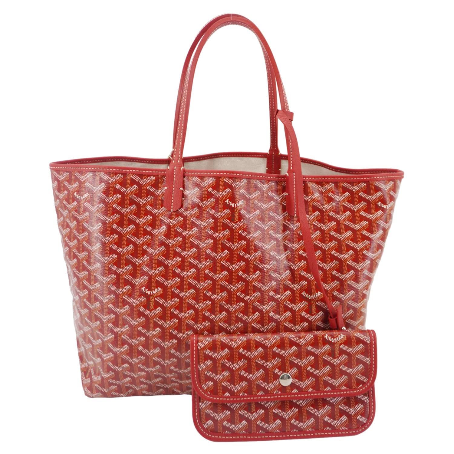 GOYARD Saint Louis PM Chevron Print Canvas Tote Bag Red - Image 4