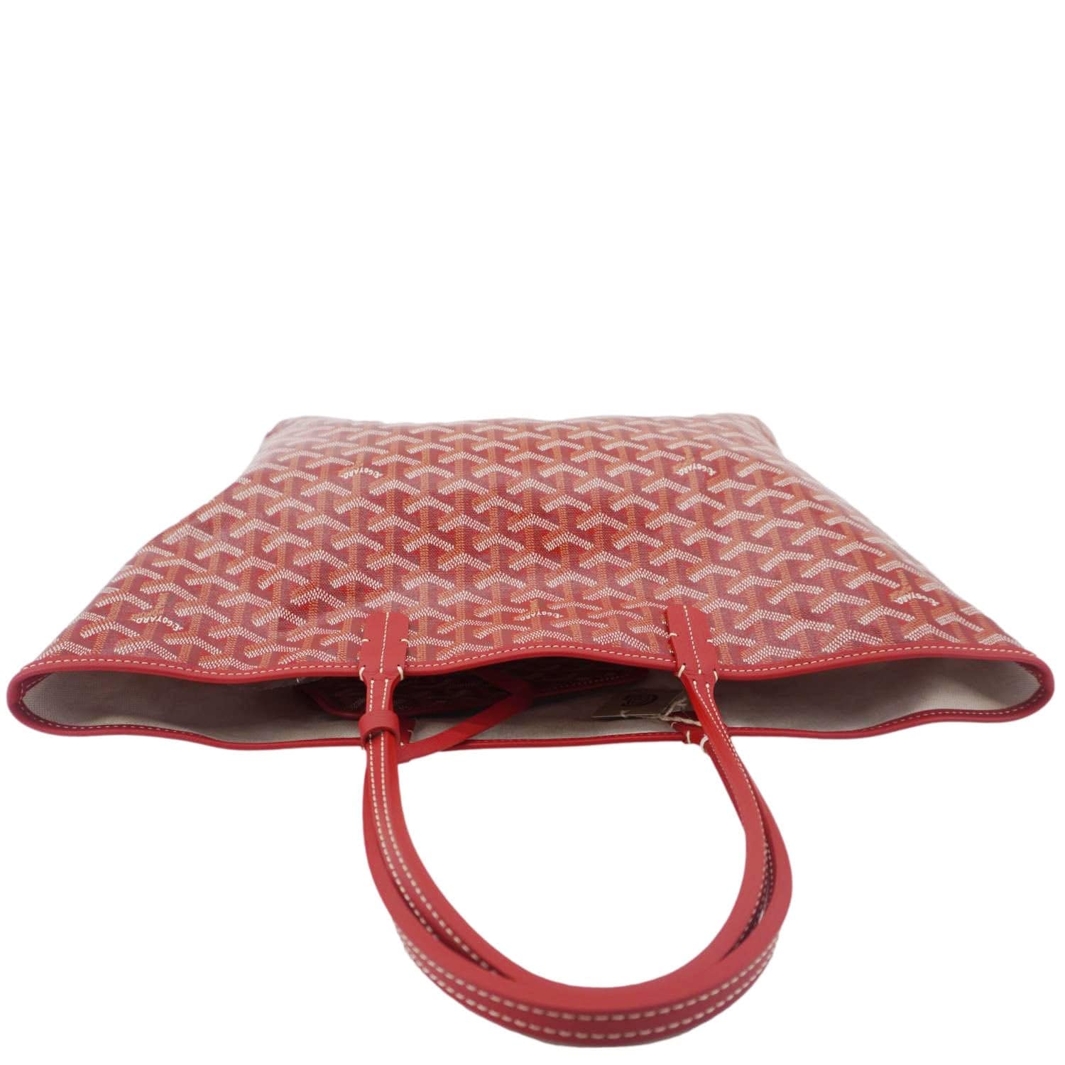 GOYARD Saint Louis PM Chevron Print Canvas Tote Bag Red - Image 6