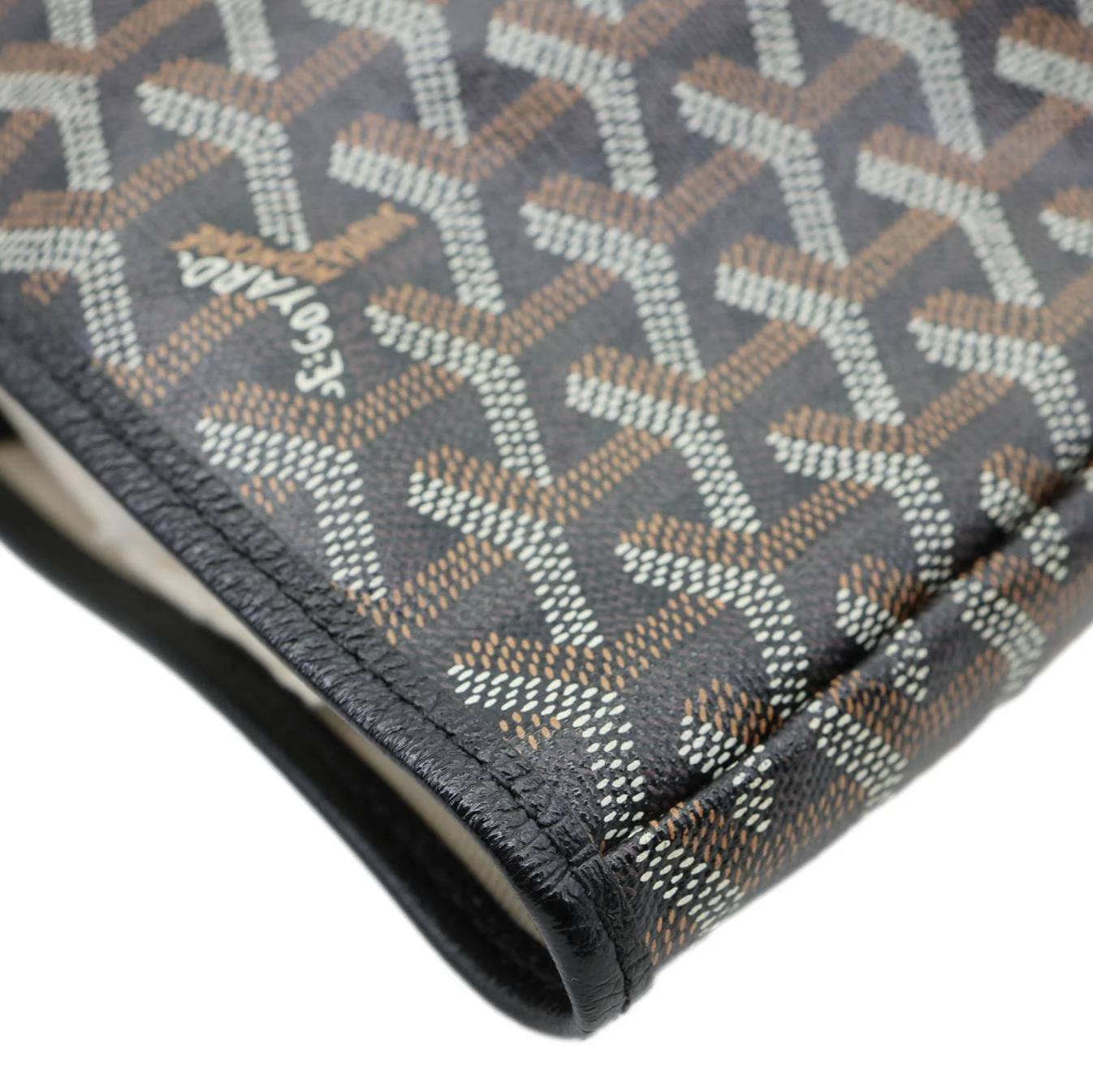GOYARD Saint Louis PM Chevron Print Canvas Tote Bag Black - Image 7
