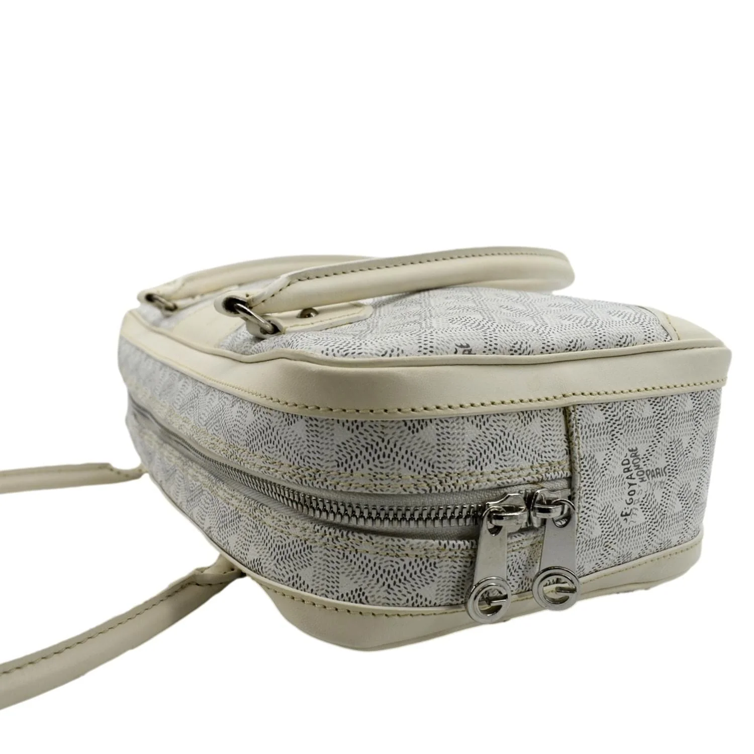 GOYARD Saint Martin Chevron Print Coated Canvas Shoulder Bag White - Image 6