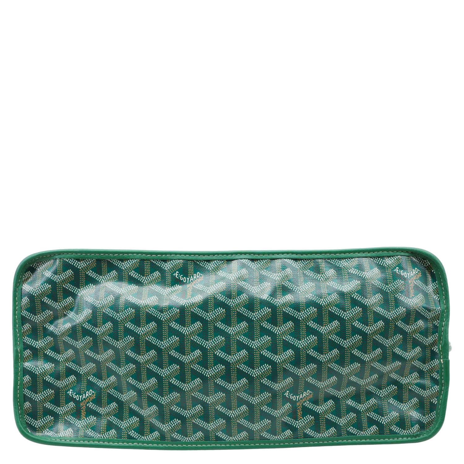 GOYARD Anjou PM Chevron Print Canvas Tote Bag Green - Image 10