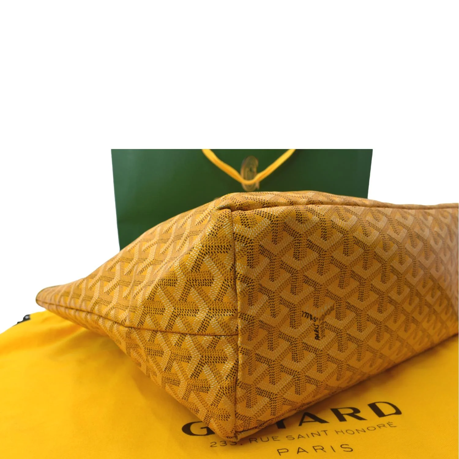 GOYARD Saint Louis PM Chevron Print Canvas Tote Bag Yellow - Image 9