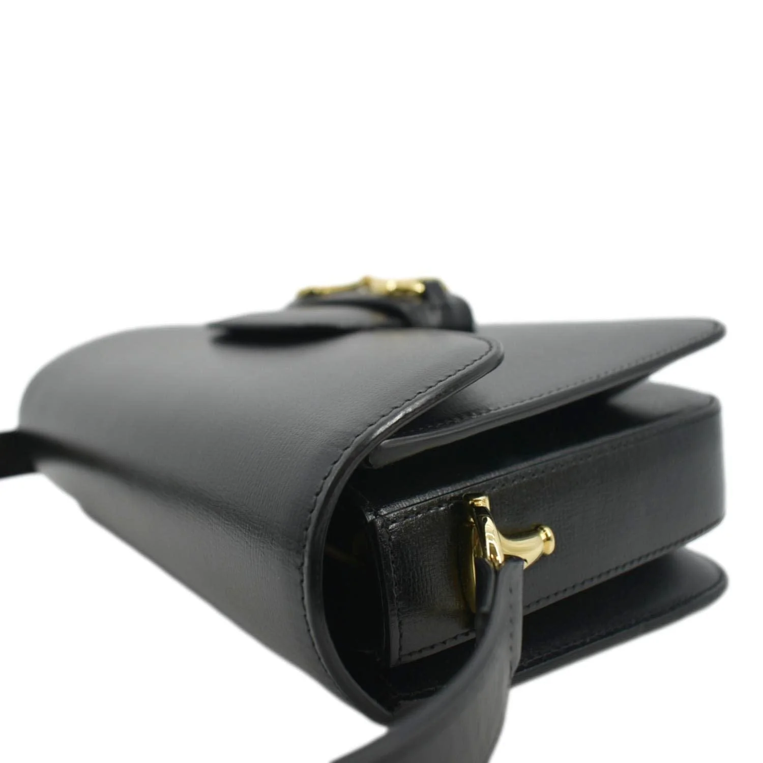 GUCCI Horsebit 1955 Small Leather Shoulder Bag Black 602204 - Image 7