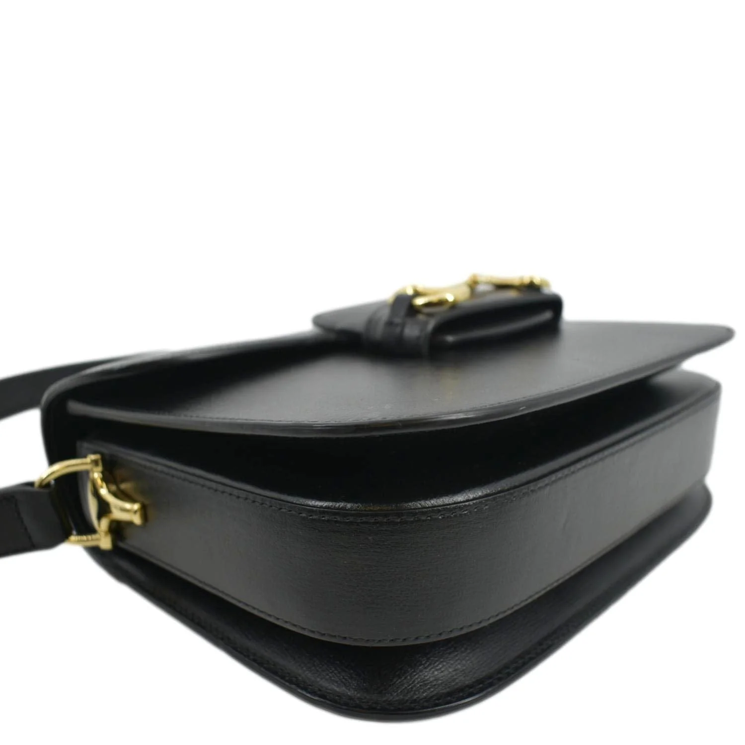 GUCCI Horsebit 1955 Small Leather Shoulder Bag Black 602204 - Image 8