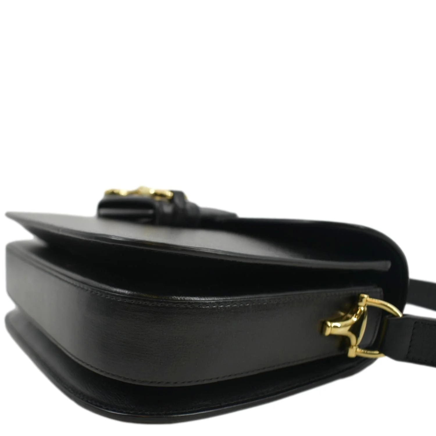 GUCCI Horsebit 1955 Small Leather Shoulder Bag Black 602204 - Image 9