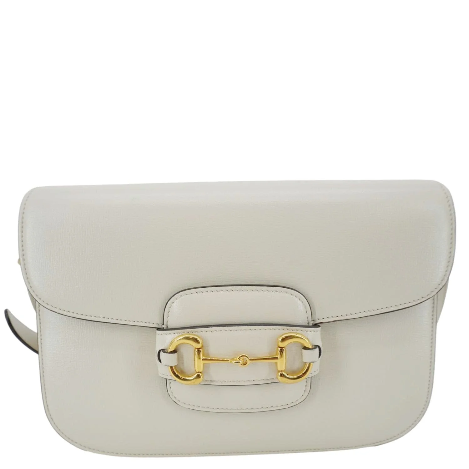 GUCCI Horsebit 1955 Small Leather Shoulder Bag White 602204 - Image 3