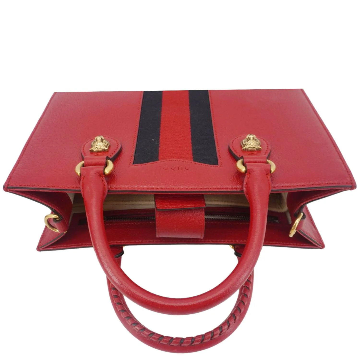 GUCCI Animalier Leather Top Handle Crossbody Bag Red 431277 - Image 5