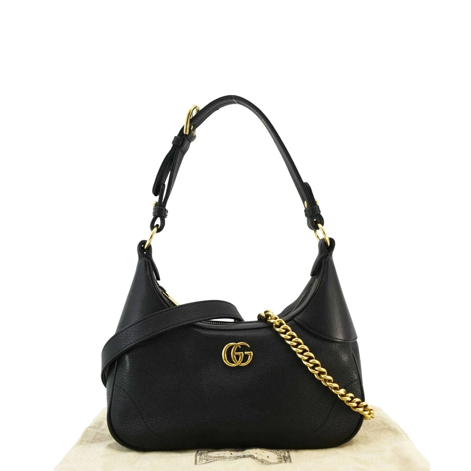 GUCCI Aphrodite Small Leather Shoulder Bag Black 731817 - Image 3
