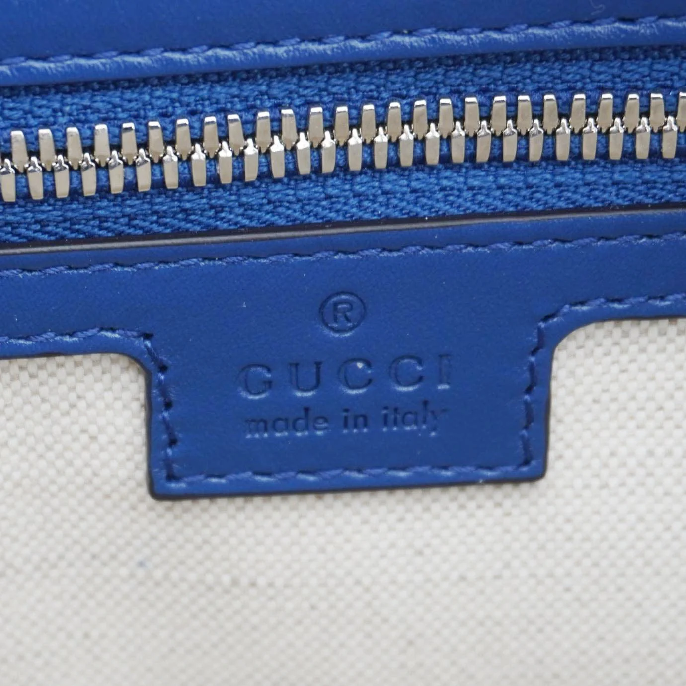 GUCCI Autre Marque GG Embossed Leather Tote Bag Blue 625774 - Image 15