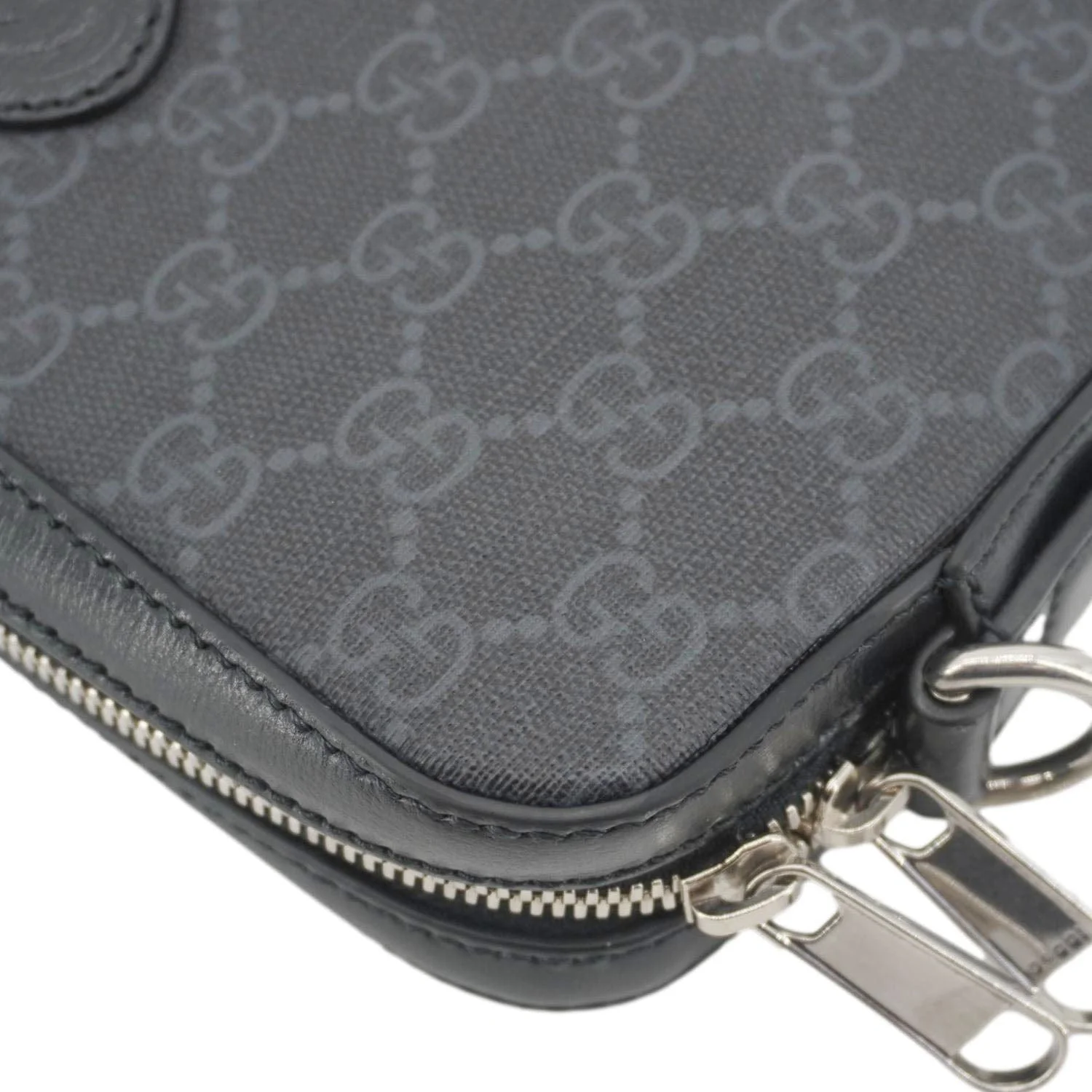 GUCCI Azalea Retro Interlocking G Supreme Canvas Shoulder Bag Black 703468 - Image 6