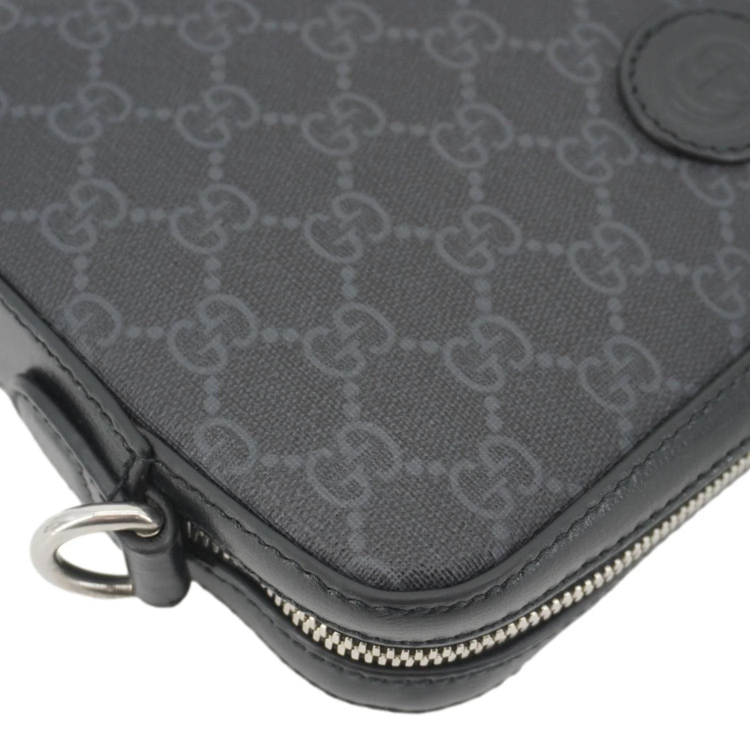 GUCCI Azalea Retro Interlocking G Supreme Canvas Shoulder Bag Black 703468 - Image 7