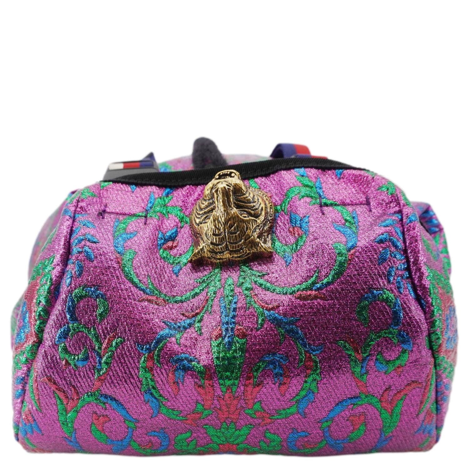 GUCCI Double Buckle Small Brocade Web Backpack Multicolor 466467 - Image 5