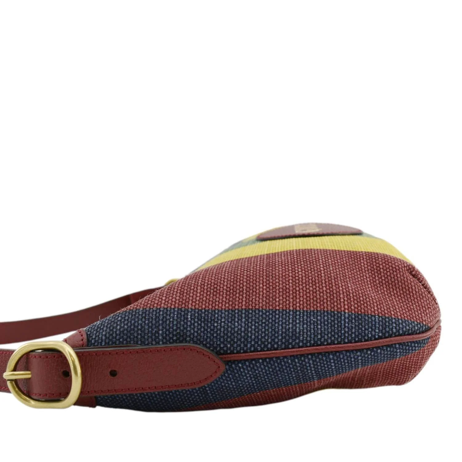 GUCCI Baiadera Stripe Script Logo Half Moon Canvas Shoulder Bag Multicolor 626422 - Image 7