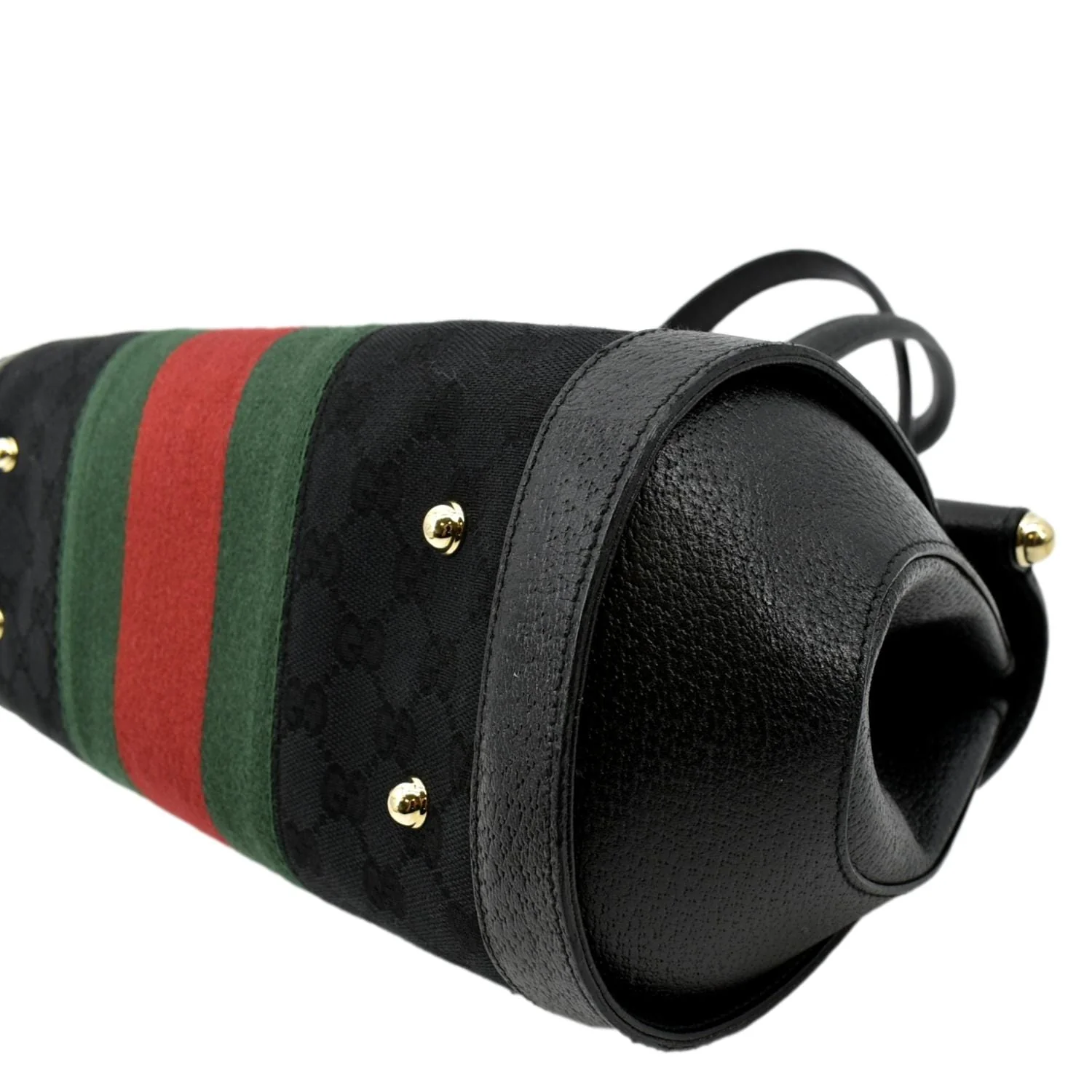 GUCCI Bamboo Bullet Calfskin Leather Satchel Bag Black 131496 - Image 7