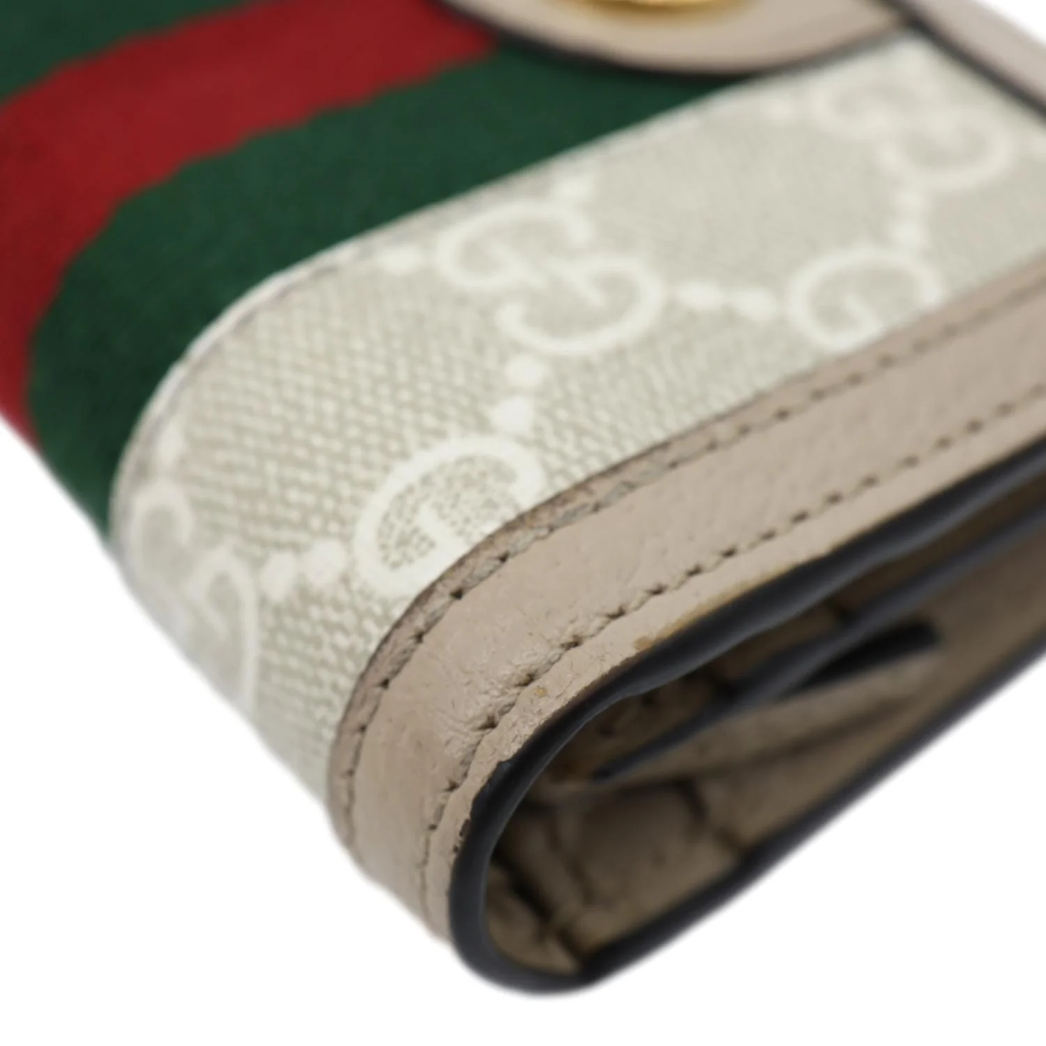 GUCCI Ophidia Web GG Supreme Canvas Card Case Wallet Beige 523155 - Image 7