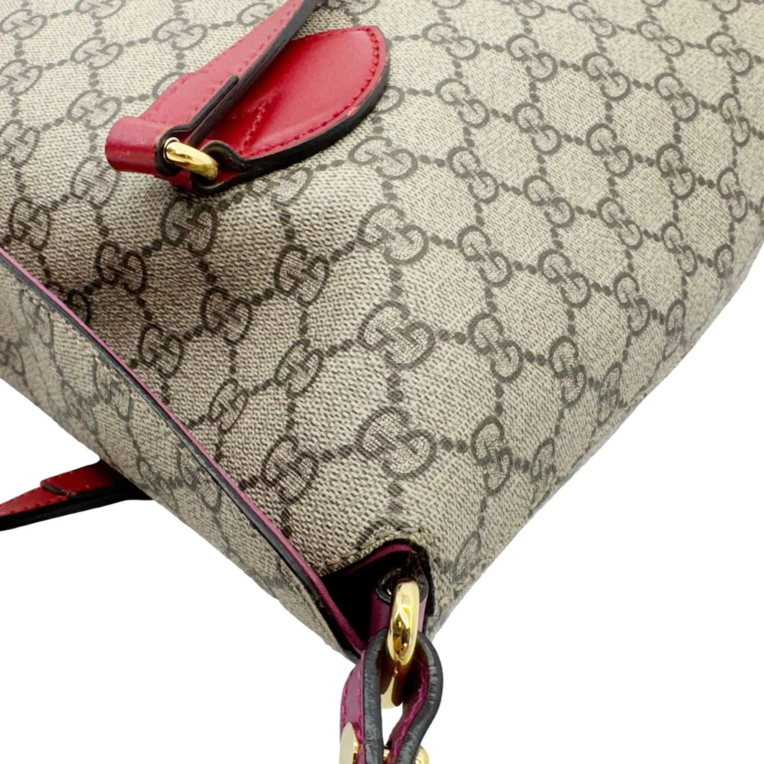 GUCCI Linea A Foldover GG Supreme Monogram Canvas Tote Bag Beige 429147 - Image 7