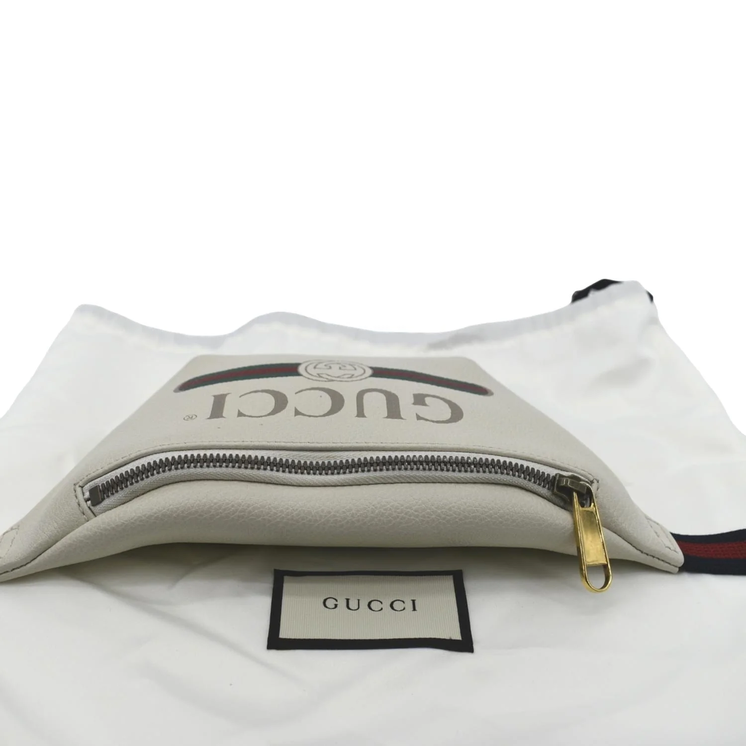 GUCCI Print Small Leather Belt Waist Bum Bag White 527792 - Image 5