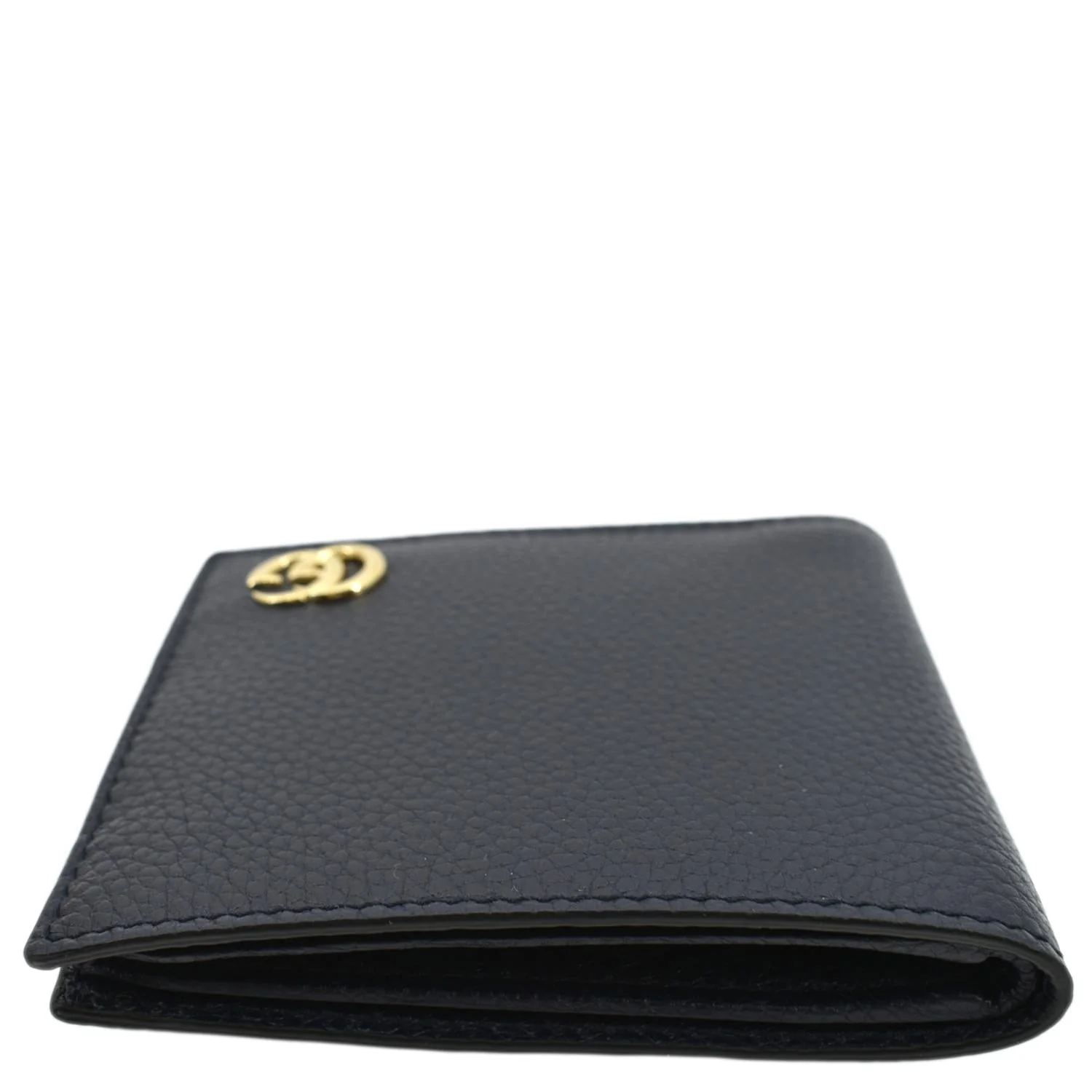 GUCCI Bi-Fold Leather Wallet Navy Blue 428726 - Image 2
