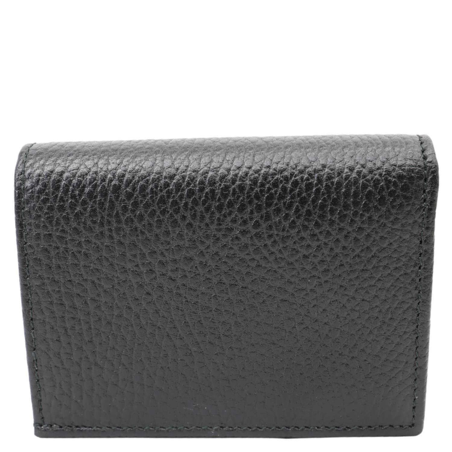 GUCCI GG Petit Marmont Leather Card Case Bi-fold Wallet Black 456126 - Image 4