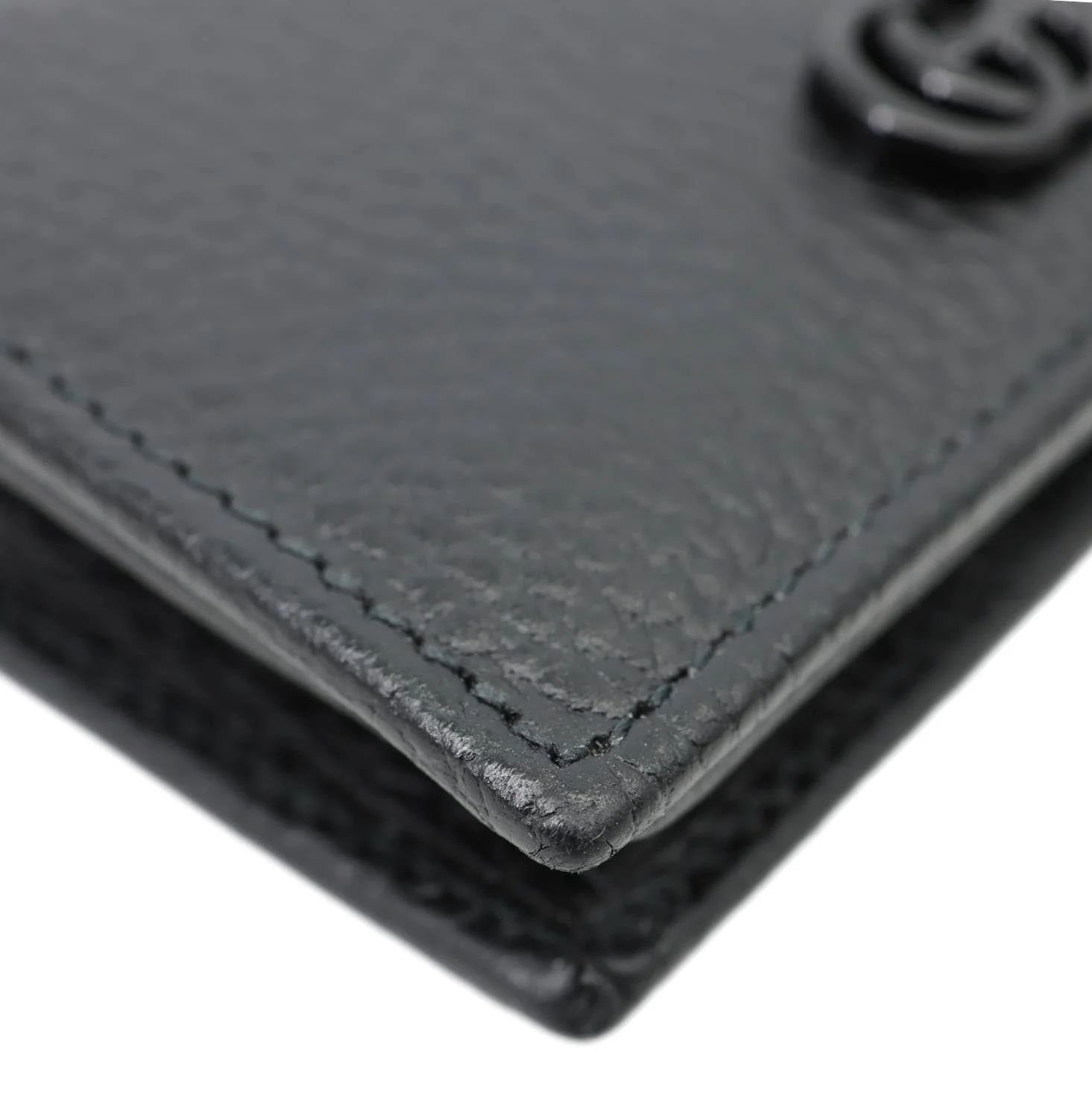 GUCCI GG Petit Marmont Leather Card Case Bi-fold Wallet Black 456126 - Image 8