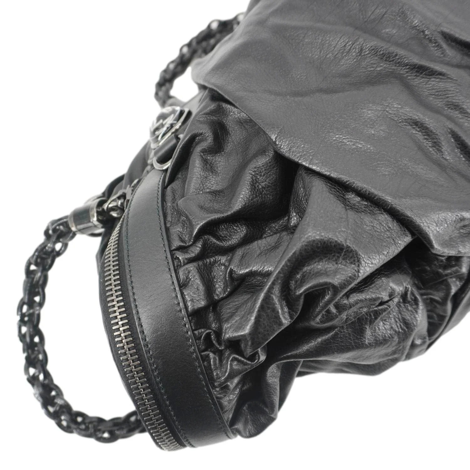 GUCCI Galaxy Medium Leather Top Handle Shoulder Bag Black 228838 - Image 9