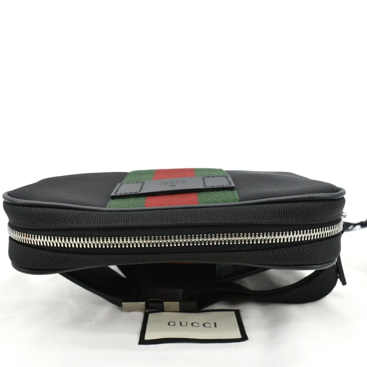 GUCCI Web Monogram Canvas Slim Belt Bag Black 630919 - Image 5