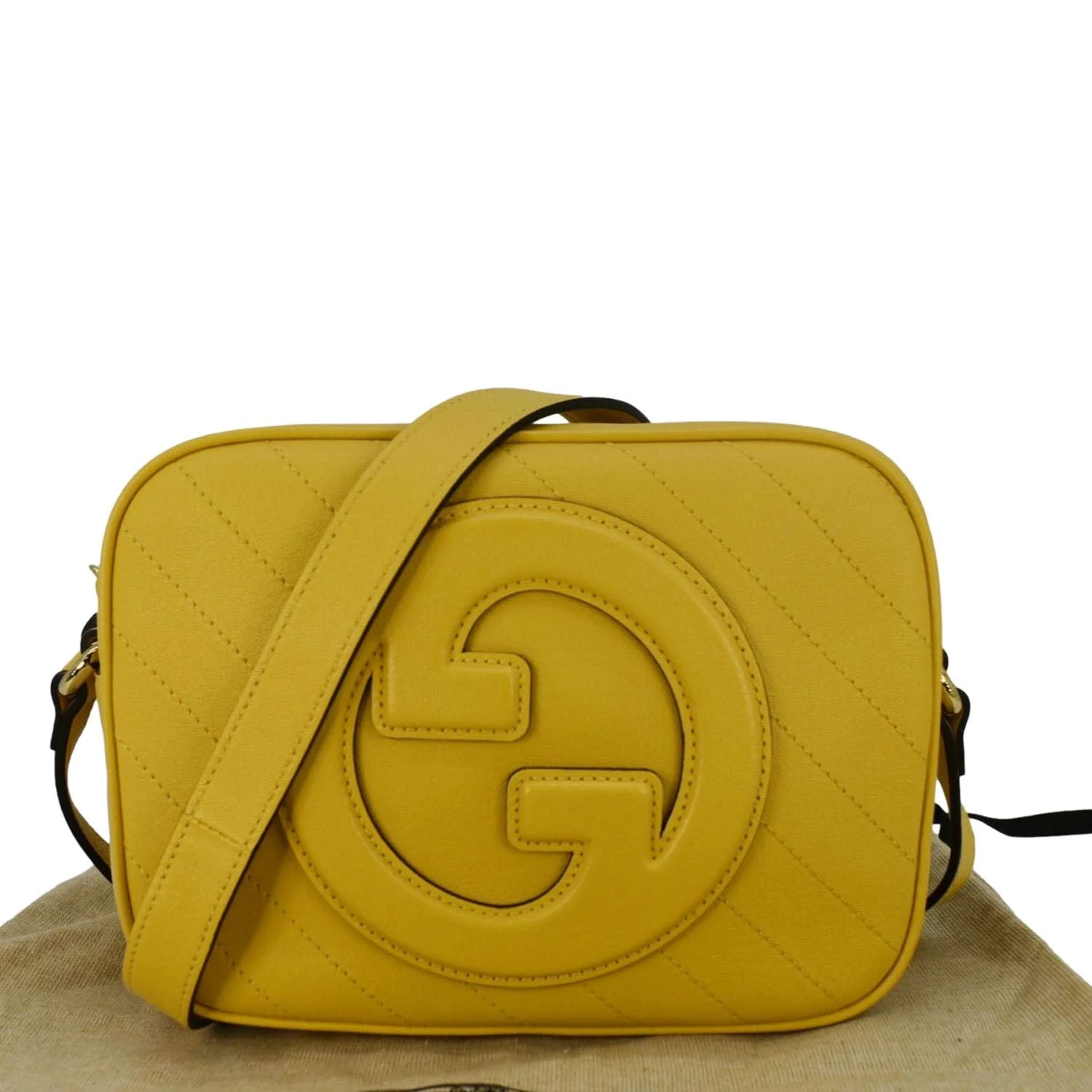 GUCCI Blondie Leather Camera Crossbody Bag Yellow 742360 - Image 3