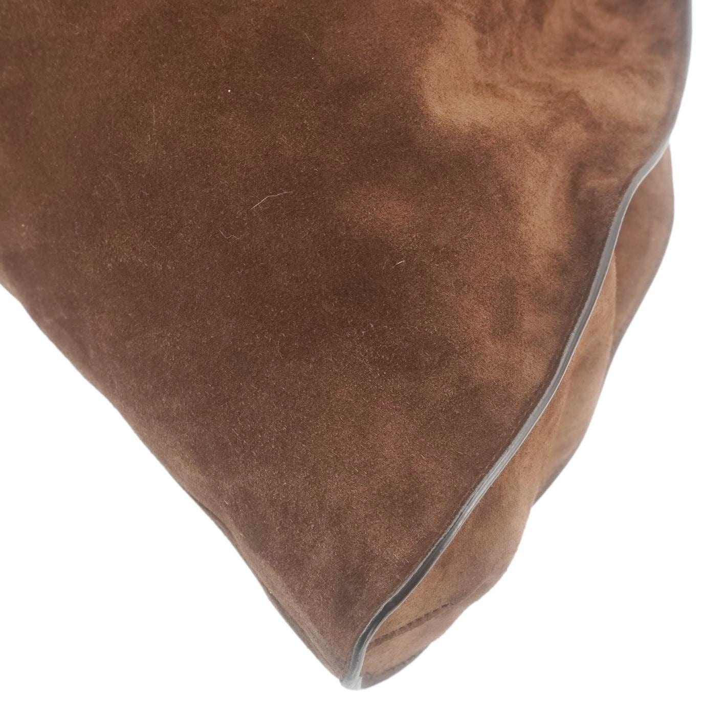 GUCCI Blondie Large Suede Tote Shoulder Bag Brown 747372 - Image 8