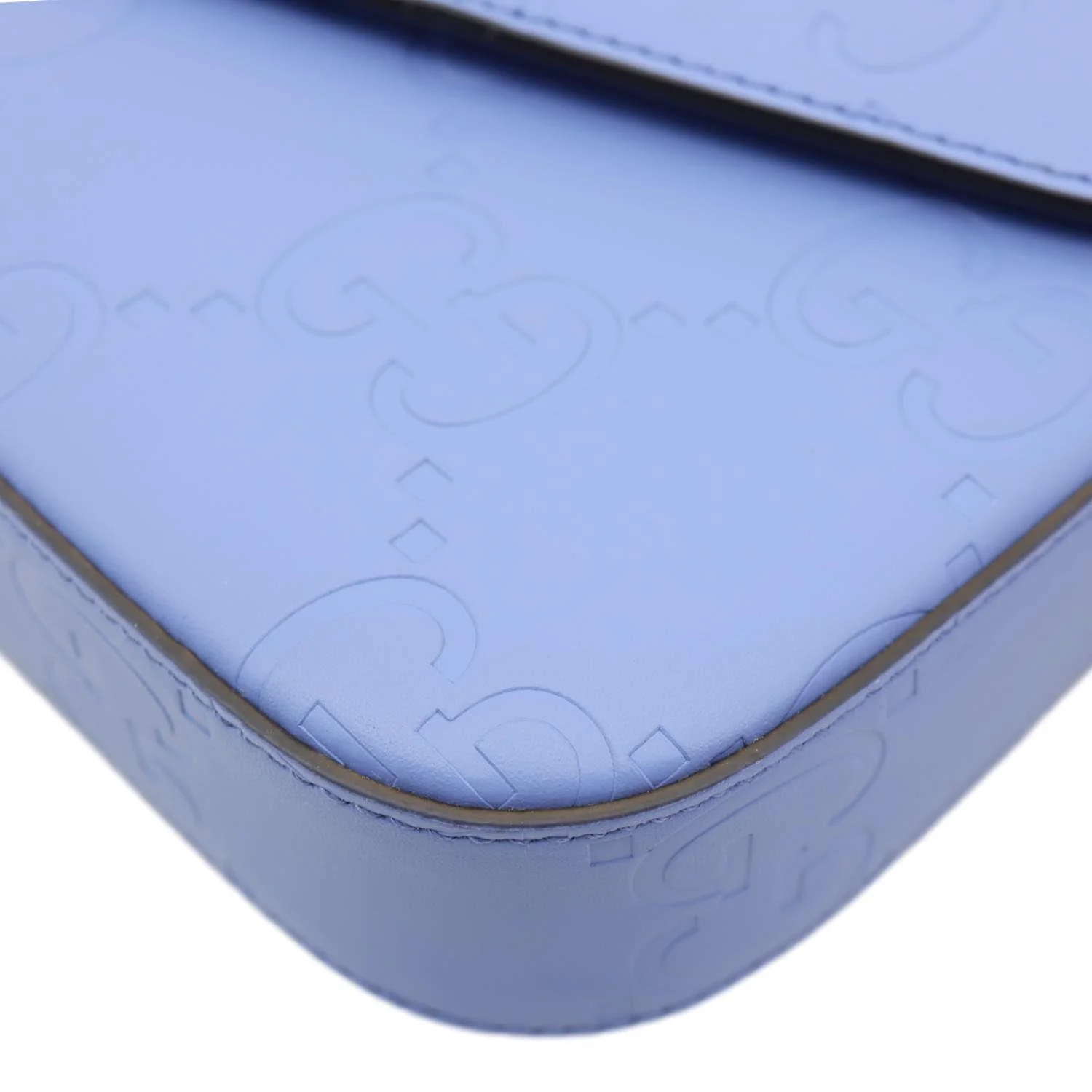 GUCCI Super Mini GG Embossed Leather Shoulder Bag Blue 772794 - Image 9