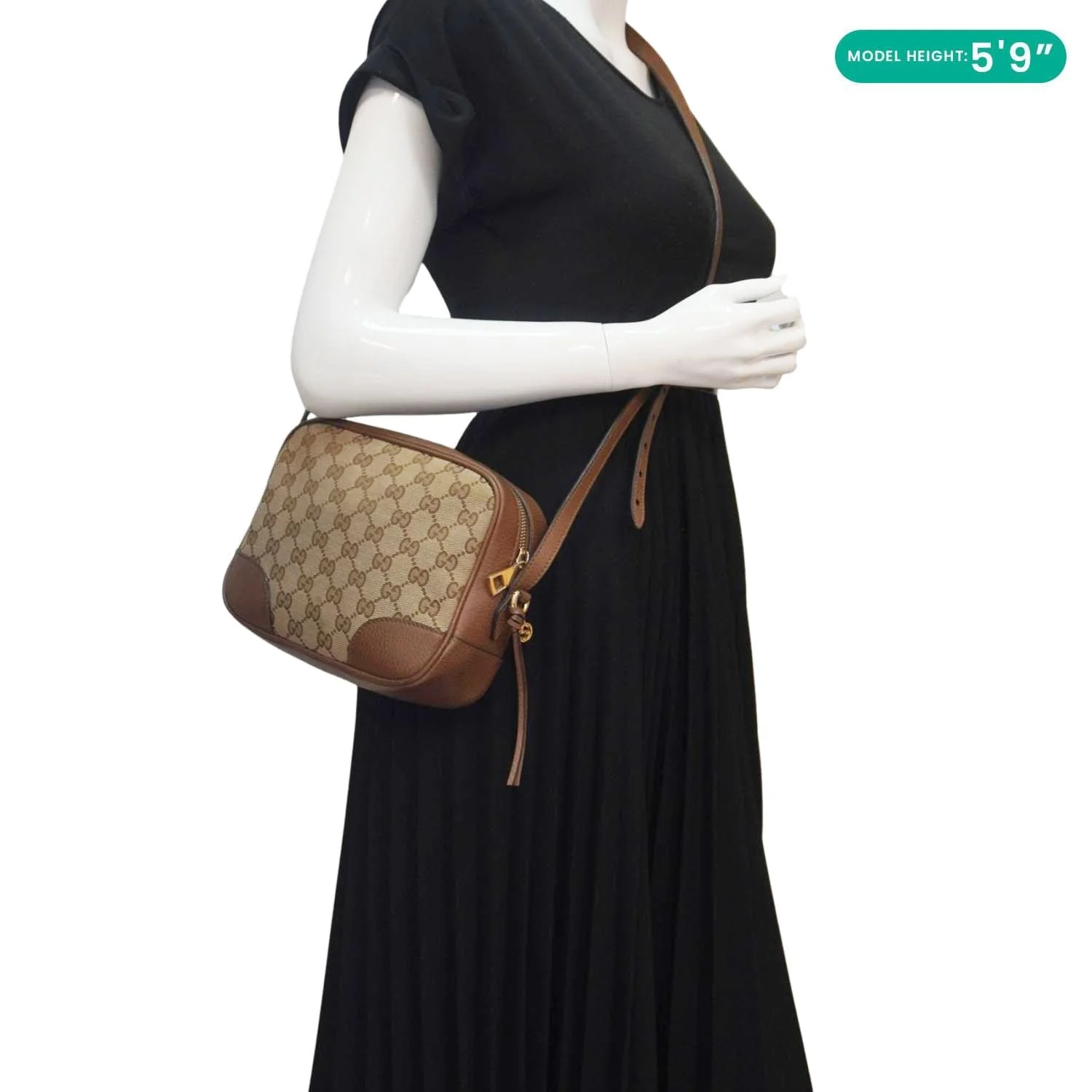 GUCCI Bree GG Canvas Camera Crossbody Bag Beige 449413 - Image 2