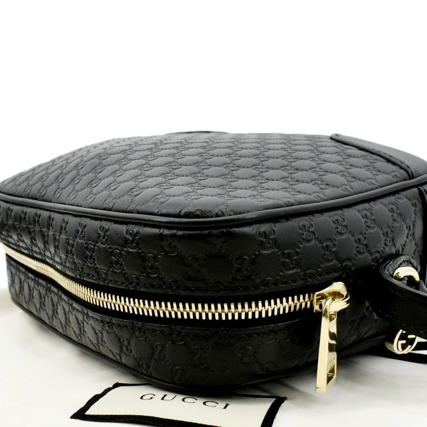 GUCCI Bree Mini GG Microguccissima Leather Crossbody Bag Black 449413 - Image 5