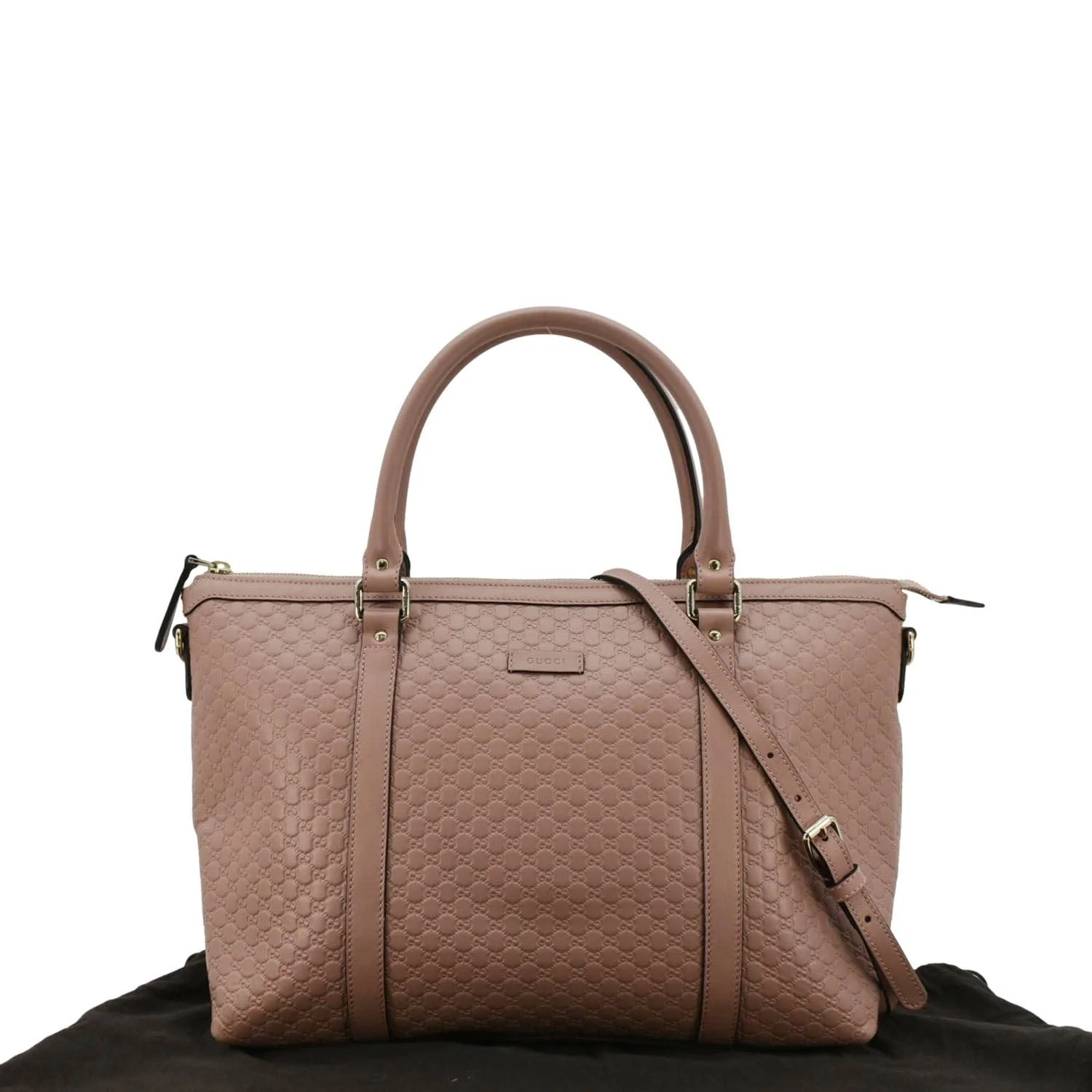 GUCCI Large Microguccissima Leather Tote Bag Dusty Pink 449655 - Image 3