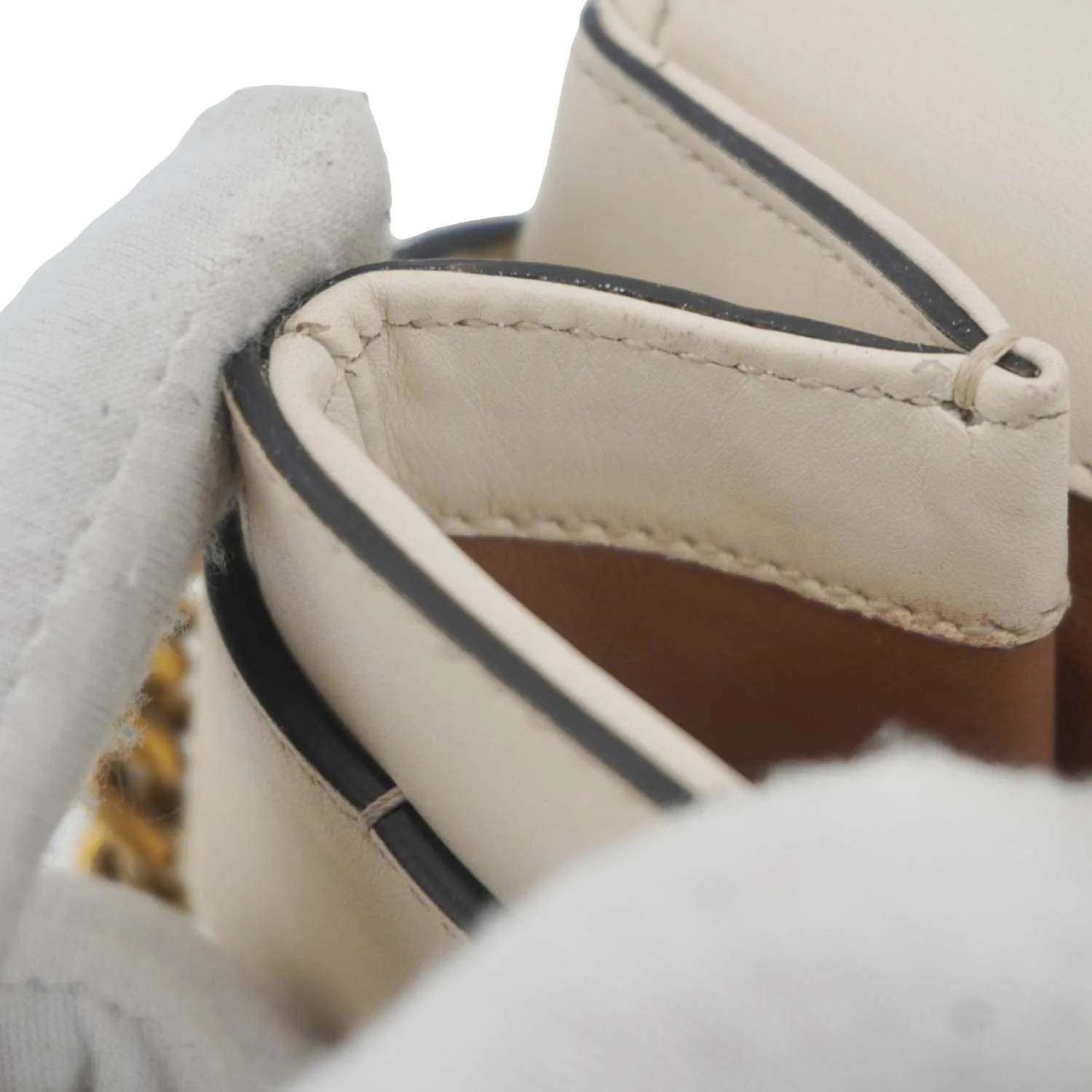 GUCCI Broadway Pearl Bee Mini Leather Shoulder Bag White 453778 - Image 14