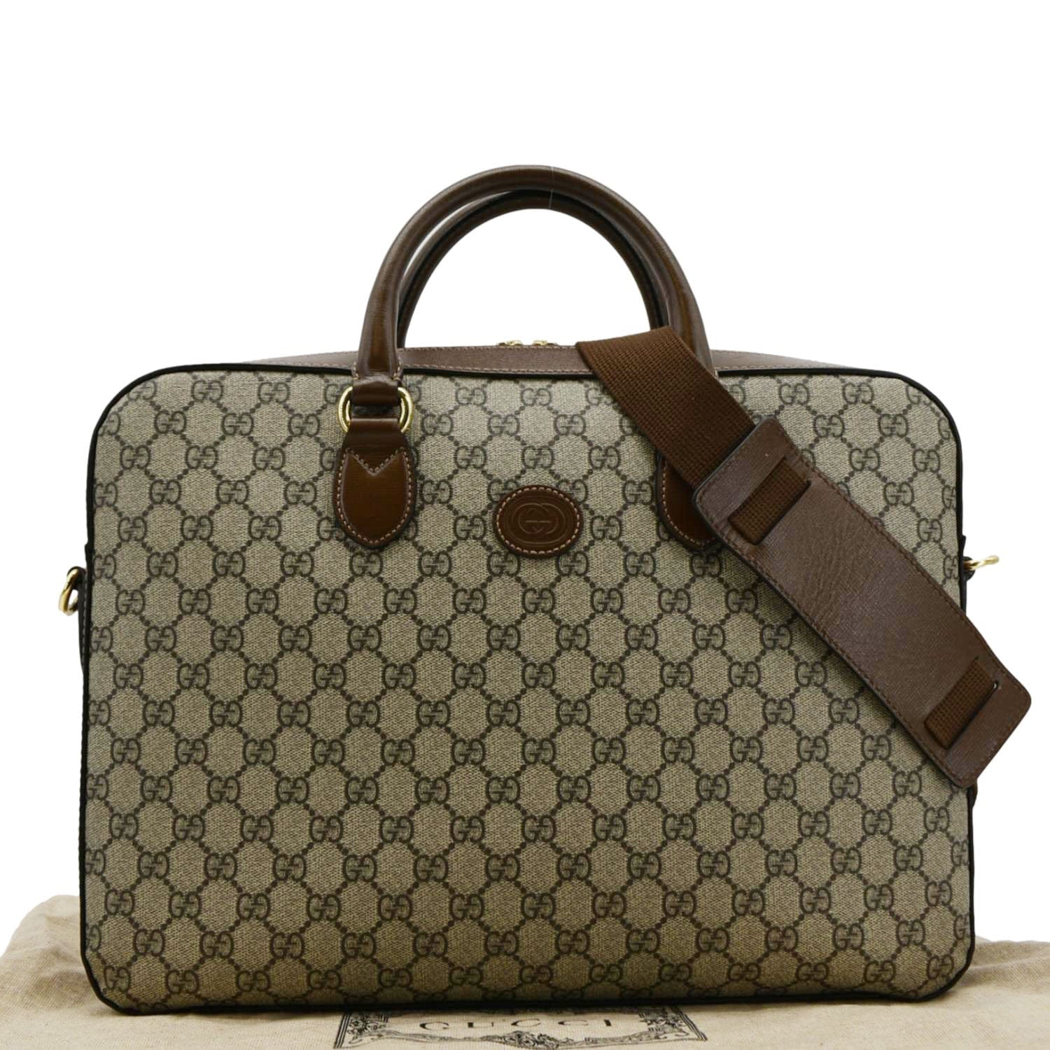 GUCCI Interlocking GG Supreme Canvas Briefcase Shoulder Bag Brown 674140 - Image 3