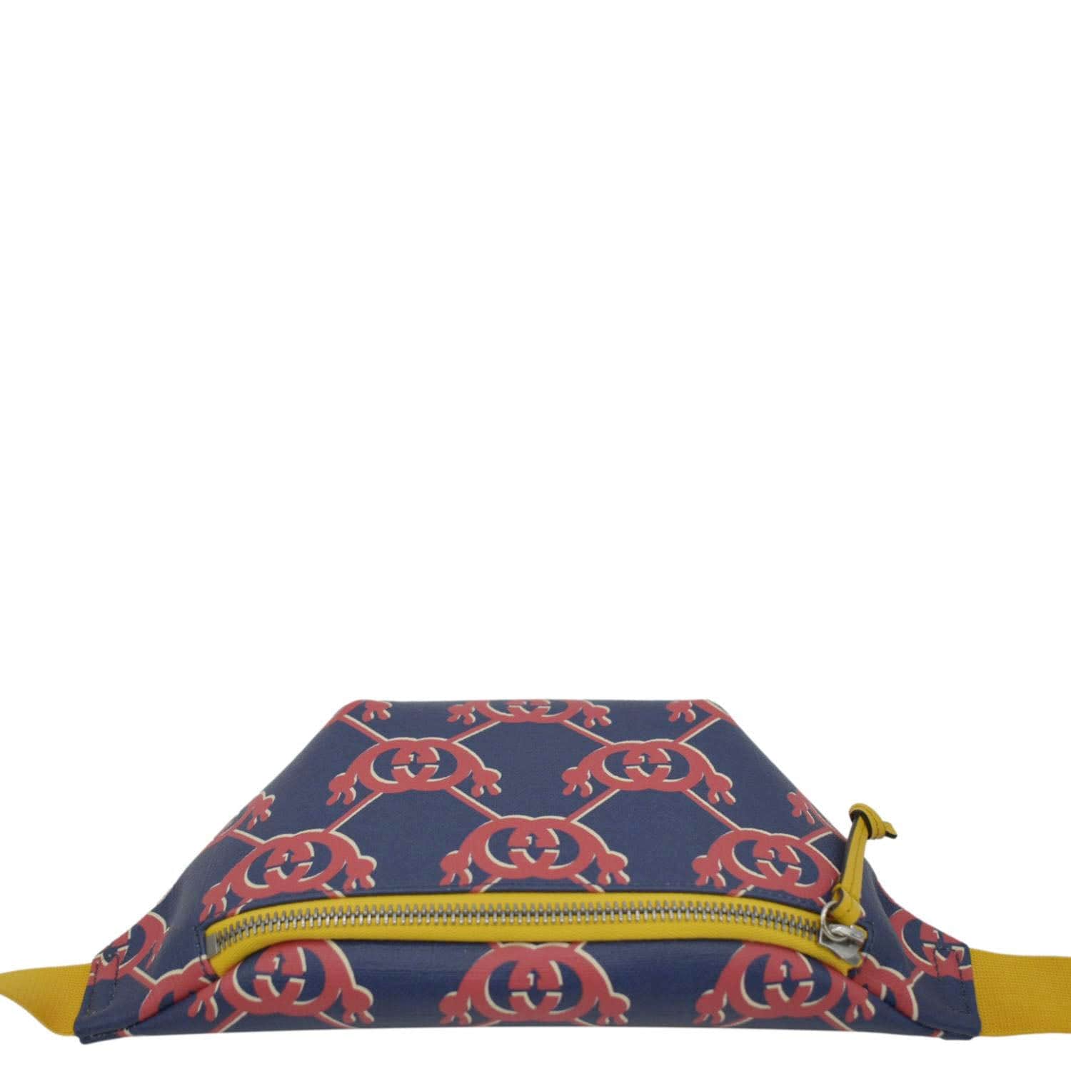 GUCCI Children's Interlocking G Snail Print Canvas Bumbag Blue 502095 - Image 5