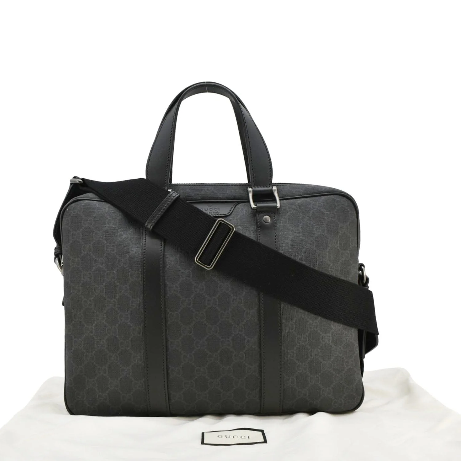 GUCCI Business 2 Way GG Supreme Monogram Briefcase Black 368557 - Image 3