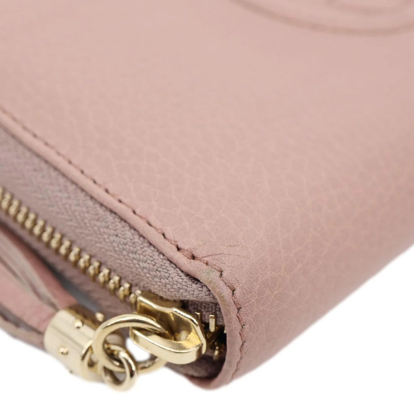 GUCCI Soho Pebbled Calfskin Zip Around Wallet Pink 308280 - Image 5