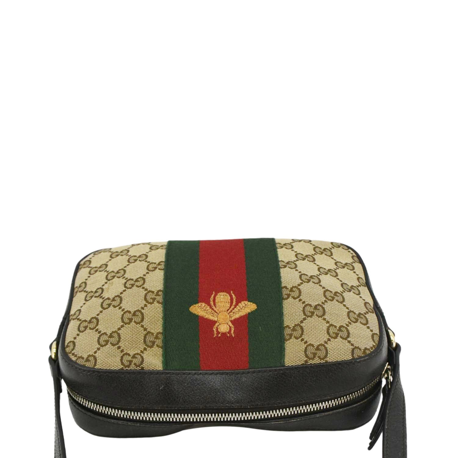GUCCI Bee Web GG Canvas Camera Crossbody Bag Beige 412008 - Image 3